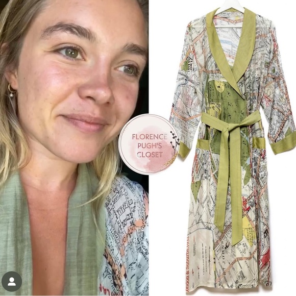 One Hundred Stars London Map Robe Gown - Picture 3 of 5